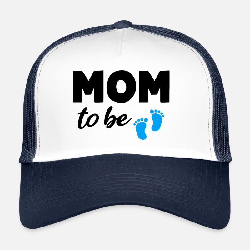 Mom to be Boy Mom Schwangerschaft Mama - Trucker Cap - Weiß/Navy