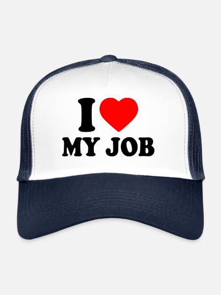 I love my job - Casquette trucker  - blanc/marine - Devant