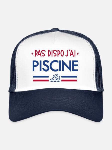 Pas Dispo J'ai Piscine - Casquette trucker  - blanc/marine - Devant