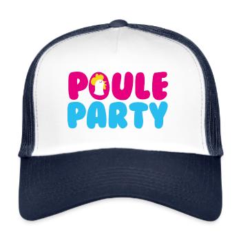 POULE PARTY - Casquette trucker  - blanc/marine - Devant