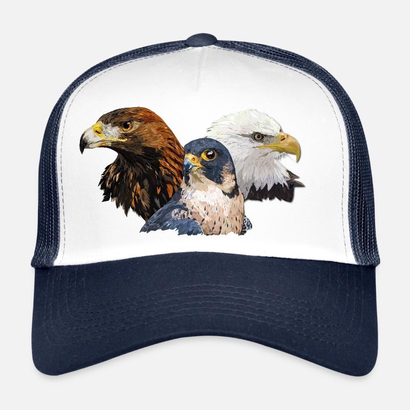 Wanderfalke und Adler - Trucker Cap - Weiß/Navy
