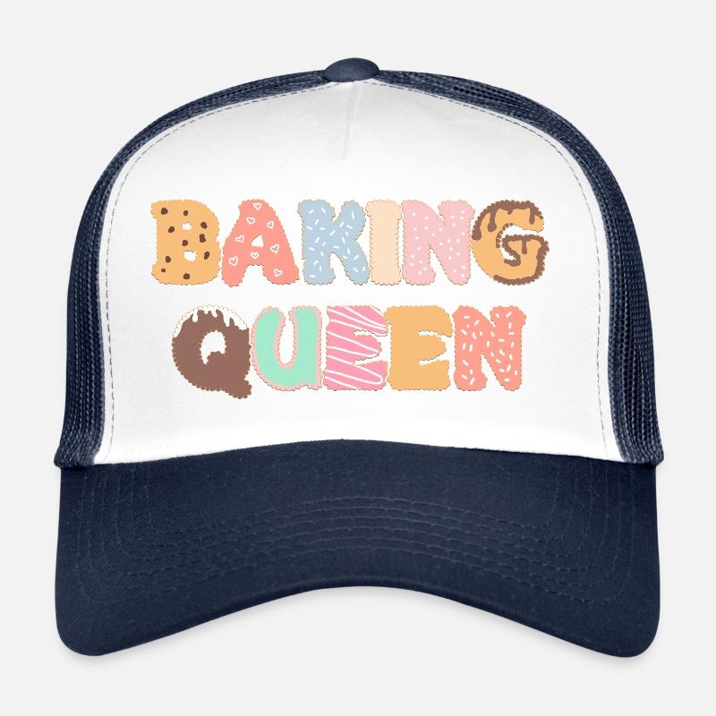 Baking Queen personalisierbar - Trucker Cap - Weiß/Navy