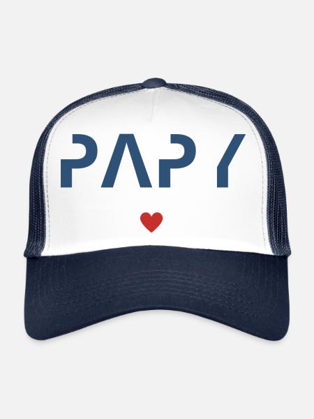 Cadeau meilleur papy - Casquette trucker  - blanc/marine - Devant