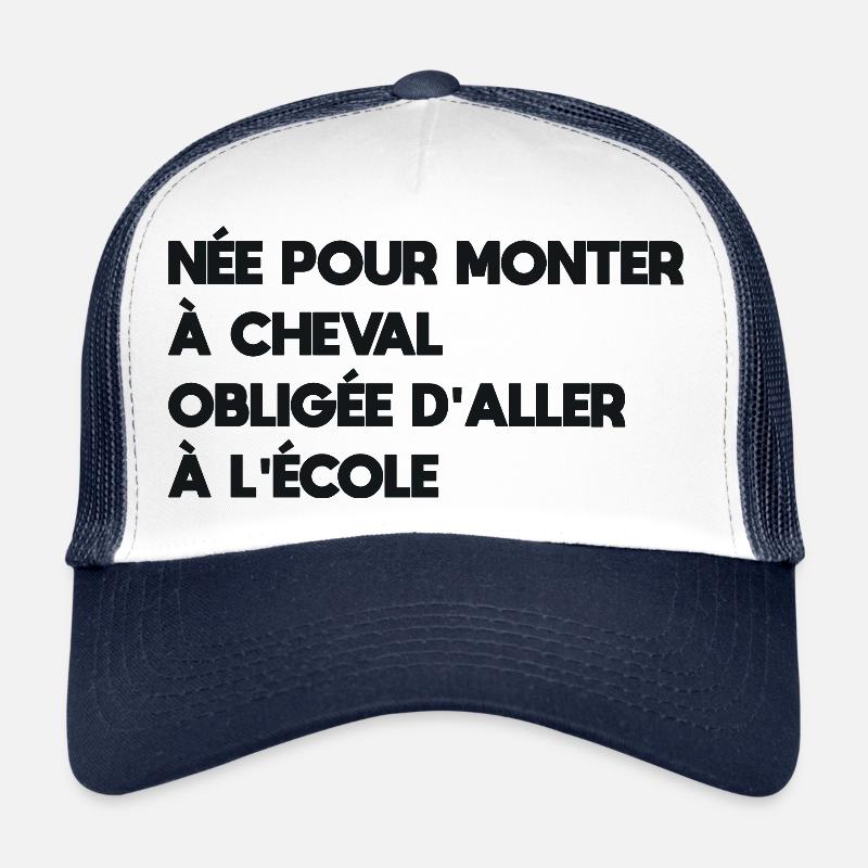 née pour monter à cheval - Casquette trucker - blanc/marine