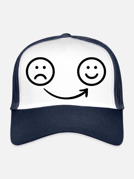 De la tristesse à la joyeuse transparence - Casquette trucker  - blanc/marine - Devant