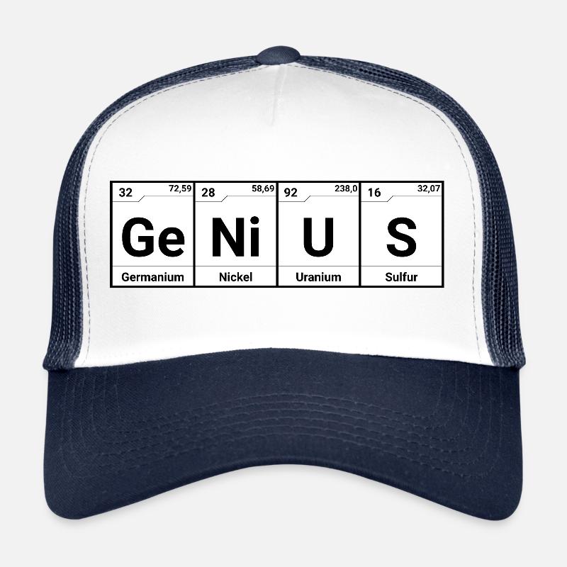 Genius elements periodic table - Trucker Cap - white/navy