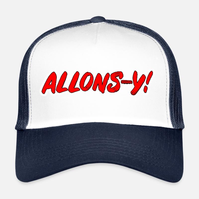 Allons-y! style bande dessinée lettrage pop art rouge Casquette trucker 
