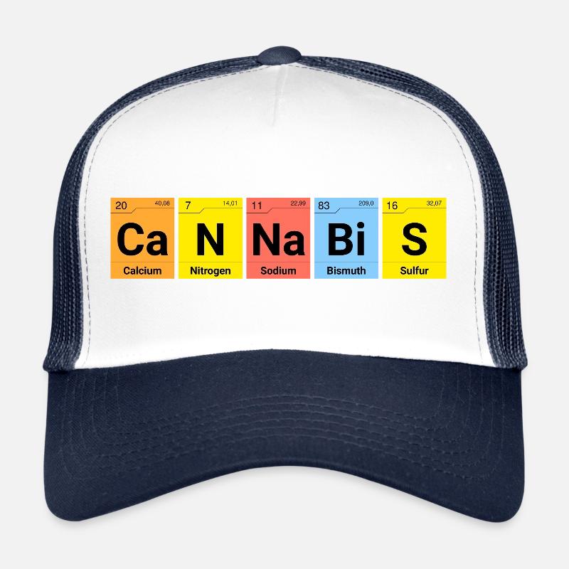 Cannabis Chemistry Periodic Table Trucker Cap