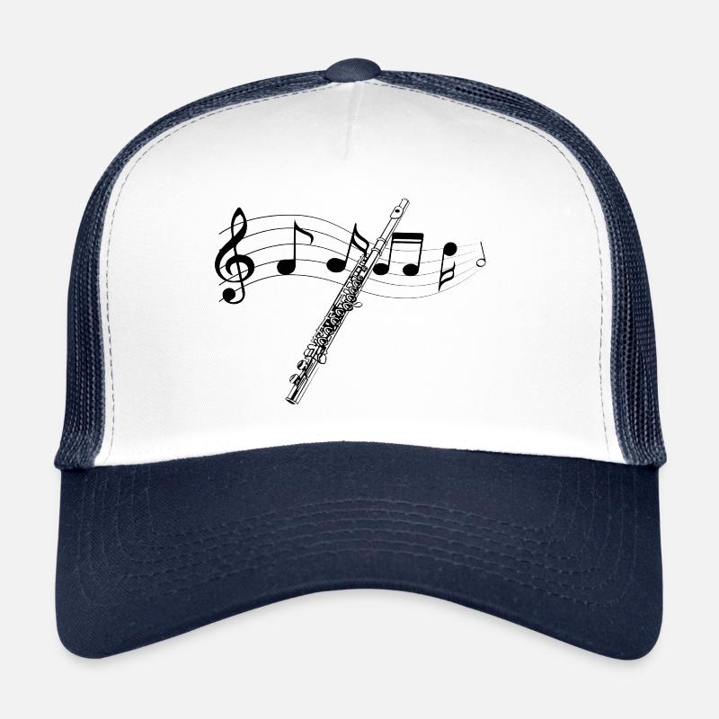 Querflöte / Flute - Trucker Cap - Weiß/Navy