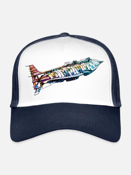 The Nautilus after Jules Verne - Trucker Cap - white/navy - Front