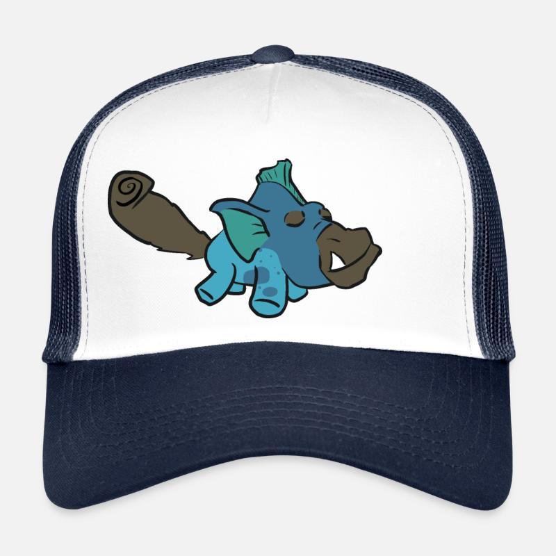 Hippolfin à queue bot - Casquette trucker  - blanc/marine