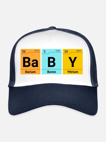 Éléments de chimie bébé - Casquette trucker  - blanc/marine - Devant