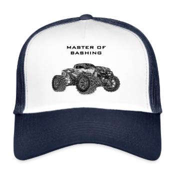 X Maxx Bashing RC Moster Traxxas Modellbau Truck - Trucker Cap - Weiß/Navy - Vorne