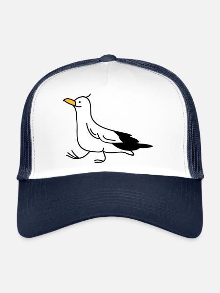 goéland drôle - Casquette trucker  - blanc/marine - Devant