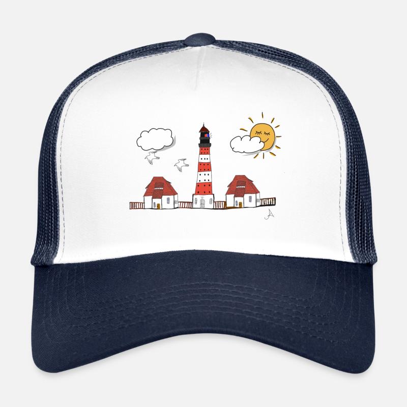 Dessin du phare de Westerhever Casquette trucker 