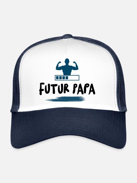 future dad - Trucker Cap - white/navy - Front