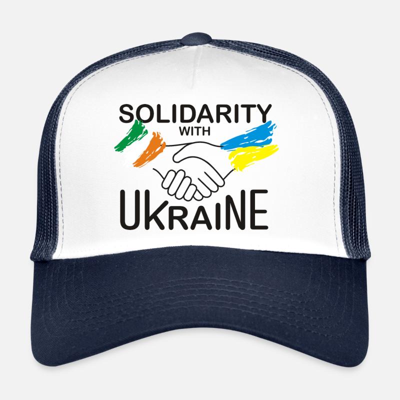 L’Irlande solidaire de l’Ukraine - Casquette trucker  - blanc/marine