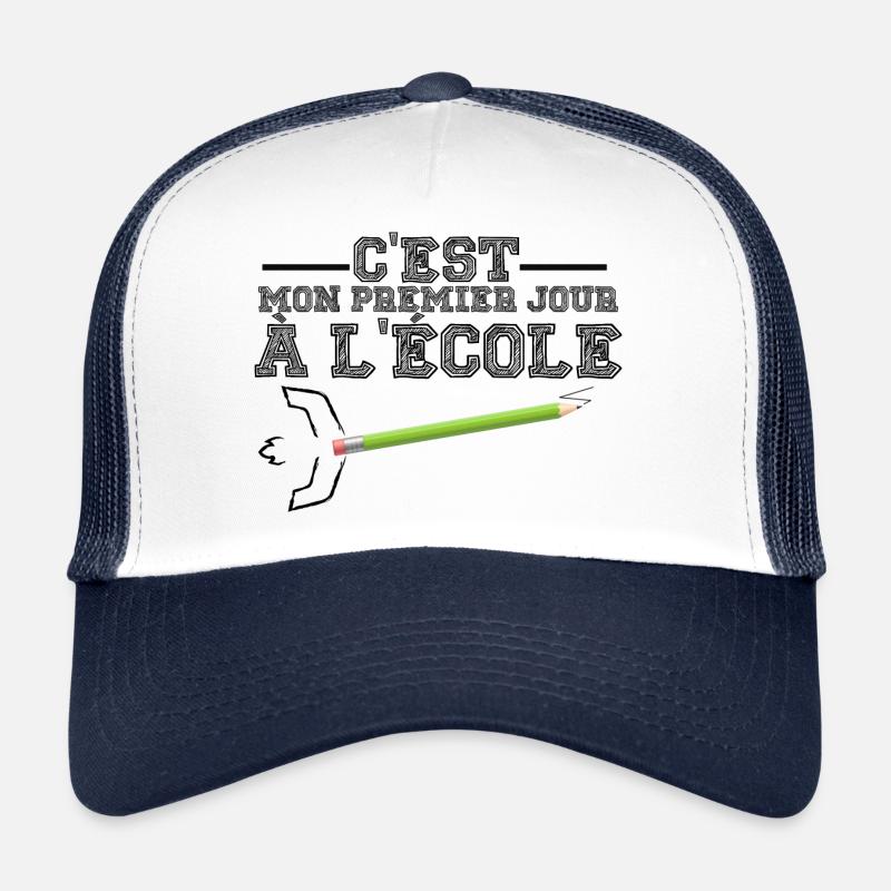 c'est mon premier jour à l'école - Casquette trucker  - blanc/marine