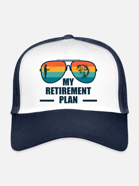 My Retirement Plan Fishing - Angler Pension Funny - Trucker Cap - white/navy - Front