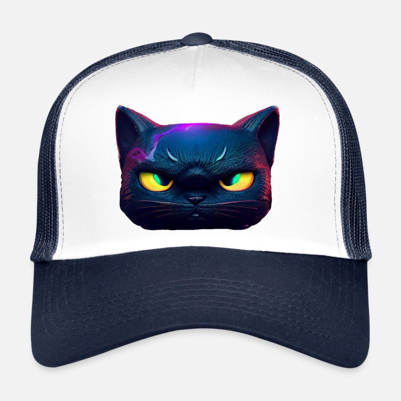 Majestueux visage de chat magique! Casquette trucker 