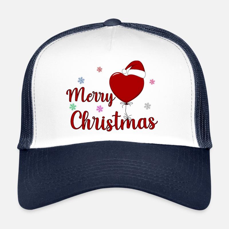 Joyeux cœur de Noël - Casquette trucker  - blanc/marine