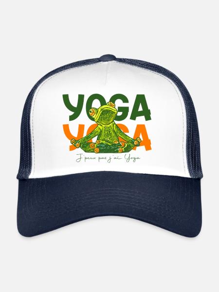 J'peux pas j'ai Yoga - Casquette trucker  - blanc/marine - Devant