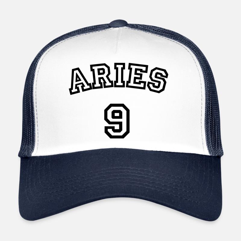 Zodiac Line "Trikot-Style" - Aries - Trucker Cap - Weiß/Navy