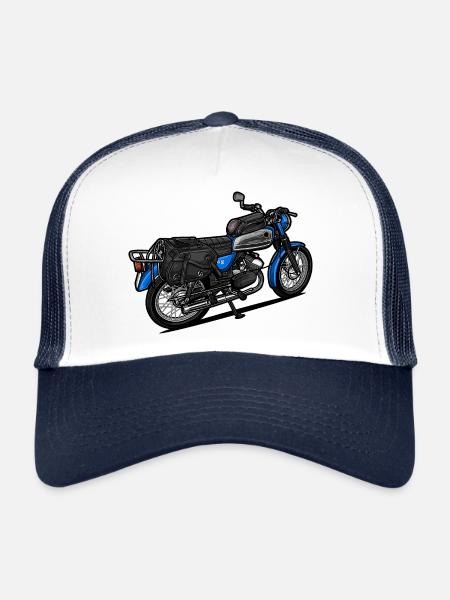 Moped // C 50 Sport // Illustration - Trucker Cap - white/navy - Front
