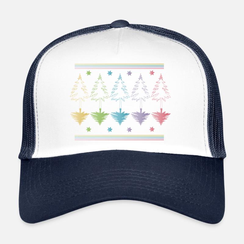 Christmas Tree, Christmas Tree or Christmas Tree Outlines Trucker Cap
