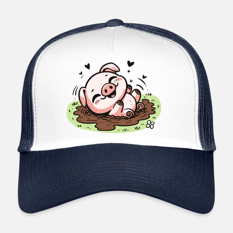 Cochon mignon dans la boue Casquette trucker 