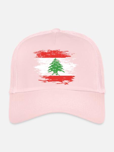 Drapeau du Liban utilisé - Casquette trucker  - rose pâle - Devant