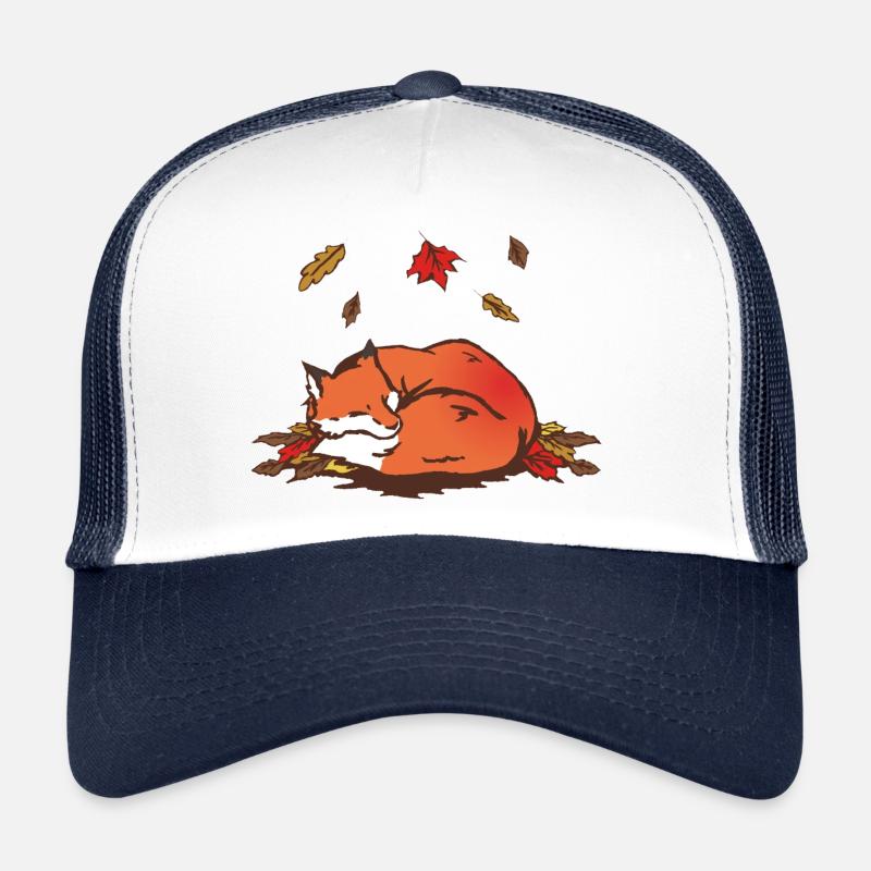 Schlafender Roter Fuchs im Herbst Trucker Cap