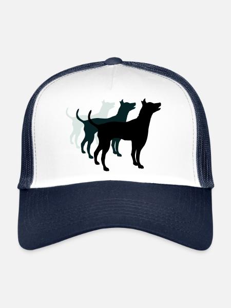 3 Dogs Silhouette Team Crew Friends - Trucker Cap - white/navy - Front
