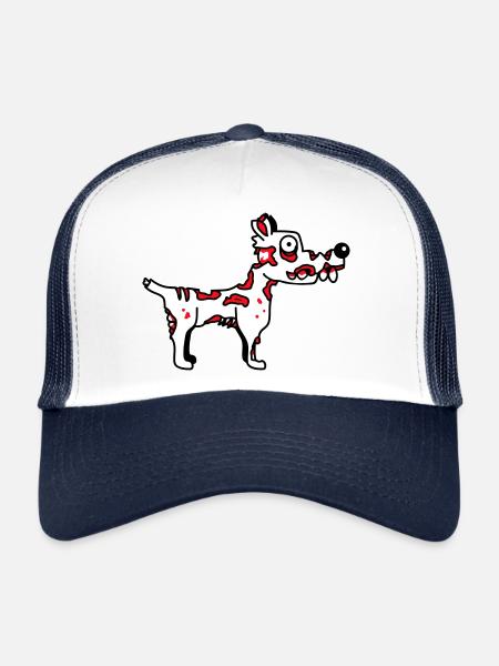 Dog Zombie Undead Halloween Horror Corpse Creepy - Trucker Cap - white/navy - Front