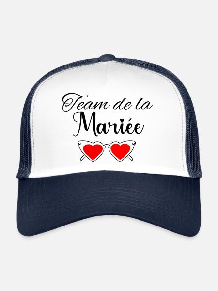 Wife Bride Team for a Bachelorette Party Team Bride - Trucker Cap - white/navy - Front