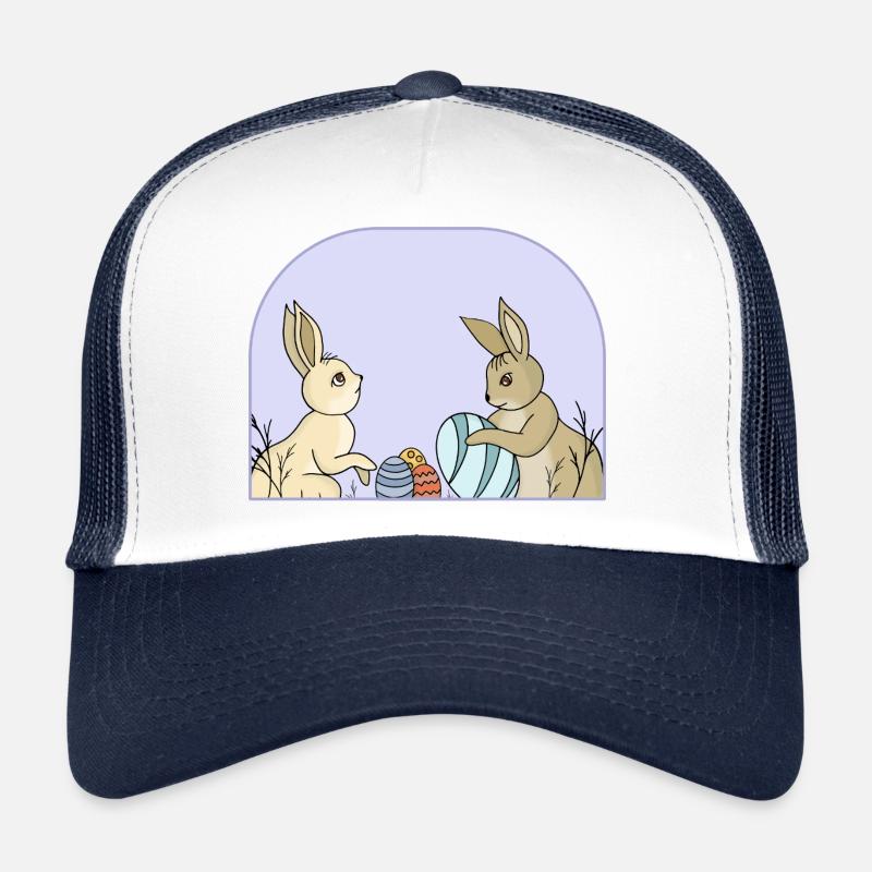 Lapins mignons avec des œufs Casquette trucker 