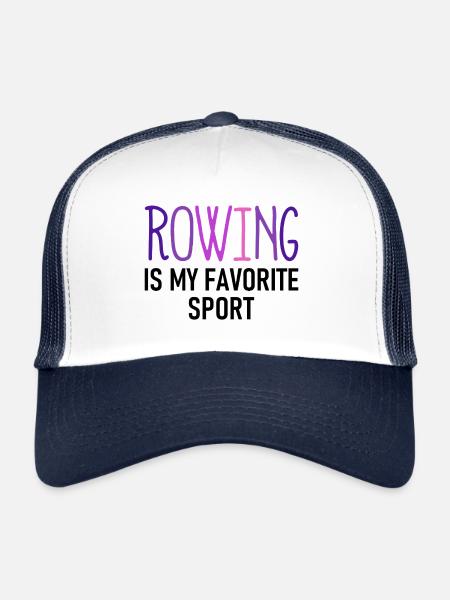 L’aviron est mon sport préféré - Rudern - Ruderin - Casquette trucker  - blanc/marine - Devant