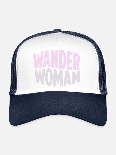 Wanderfrau Gradient Typo - Trucker Cap - white/navy - Front