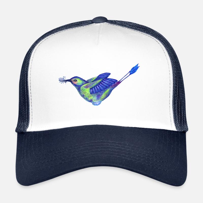 Colorful hummingbird - Trucker Cap - white/navy