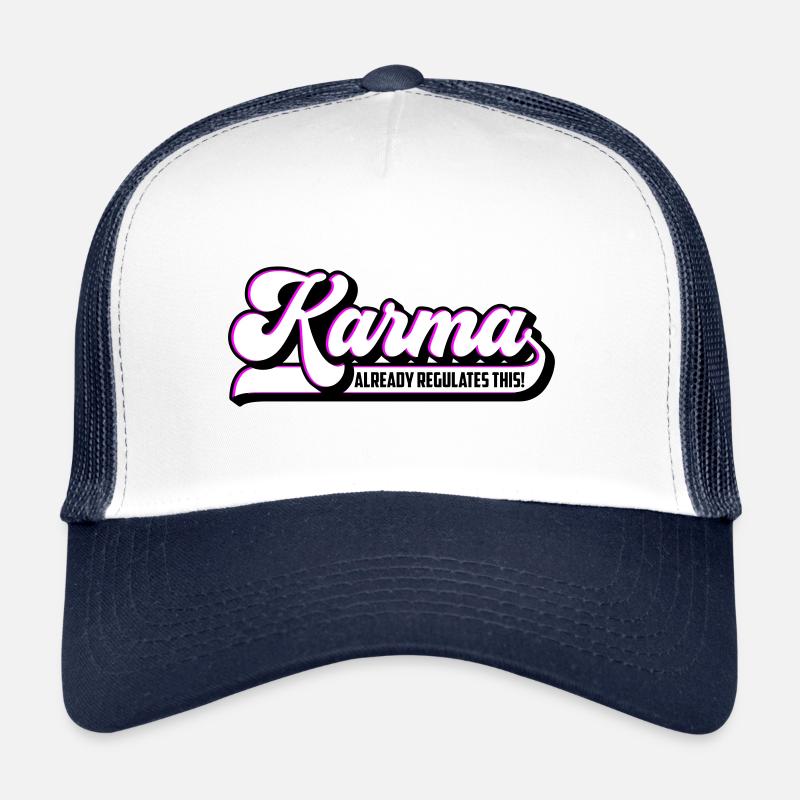 Karma Regelt Das Schon | Farben änderbar - Trucker Cap - Weiß/Navy