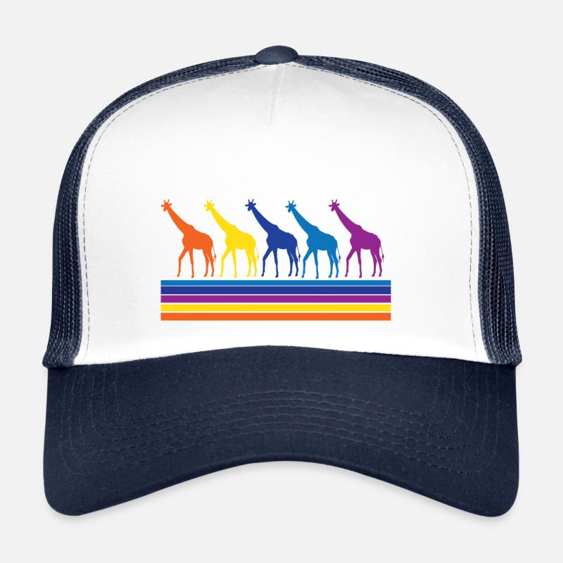 girafe - Casquette trucker  - blanc/marine