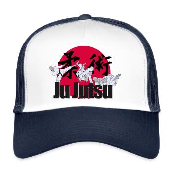 Ju-Jutsu Ju Jutsu Jiu Jitsu Kampfsport Kampfkunst - Trucker Cap - Weiß/Navy - Vorne
