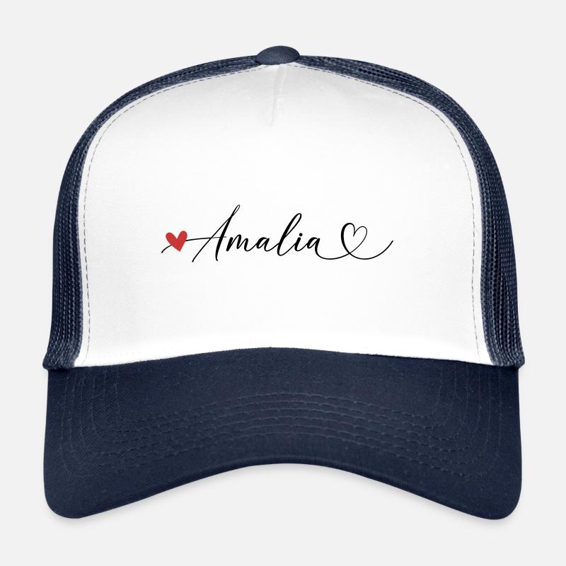 Amalia Name Vorname Kalligrafieherz Trucker Cap