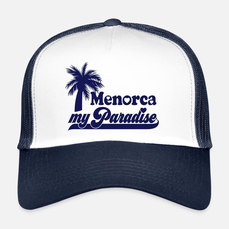 Farbe änderbar | Menorca my Paradise - Trucker Cap - Weiß/Navy