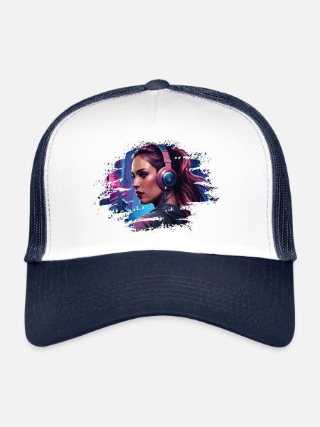 D-JANE - Trucker Cap - Weiß/Navy - Vorne