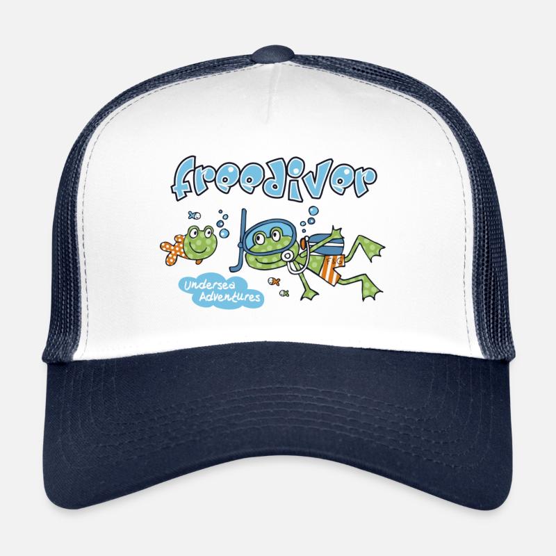 Diving frog - Trucker Cap - white/navy