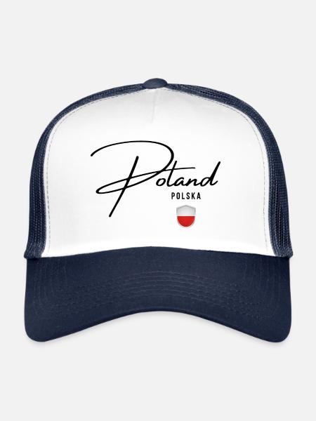 Flagge Polens, Polnischer Stolz - Trucker Cap - Weiß/Navy