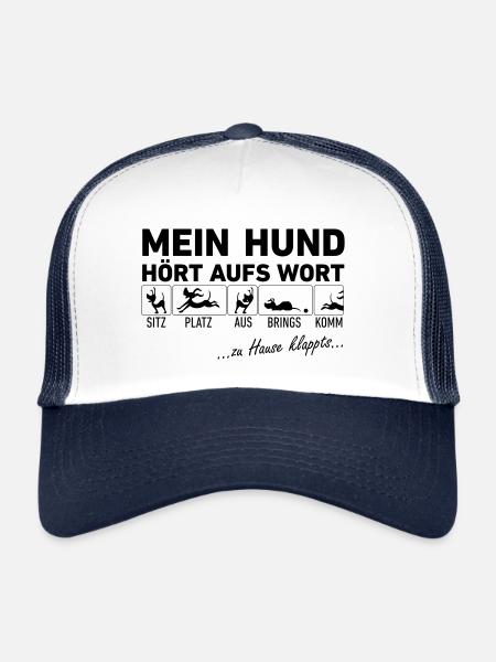 Mein Hund hört aufs Wort - Trucker Cap - Weiß/Navy