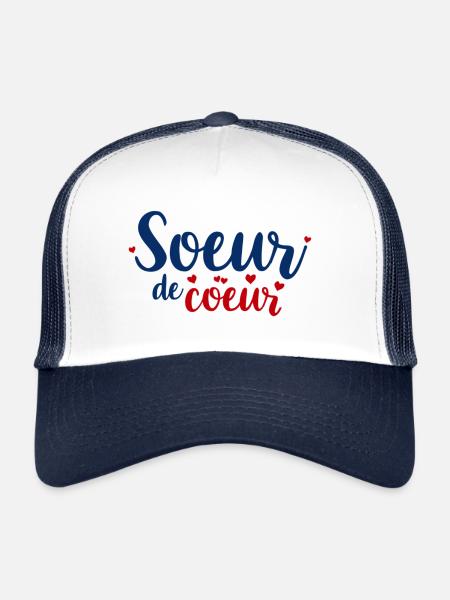 Soeur de coeur - Casquette trucker  - blanc/marine - Devant