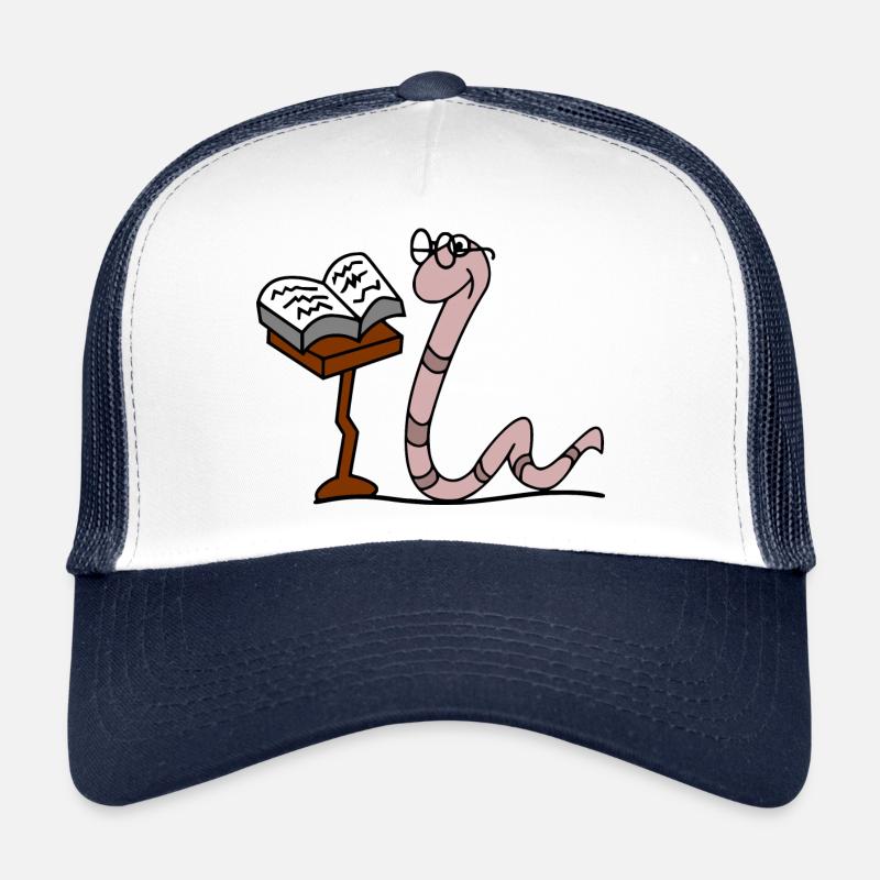 Worm with glasses Trucker Cap